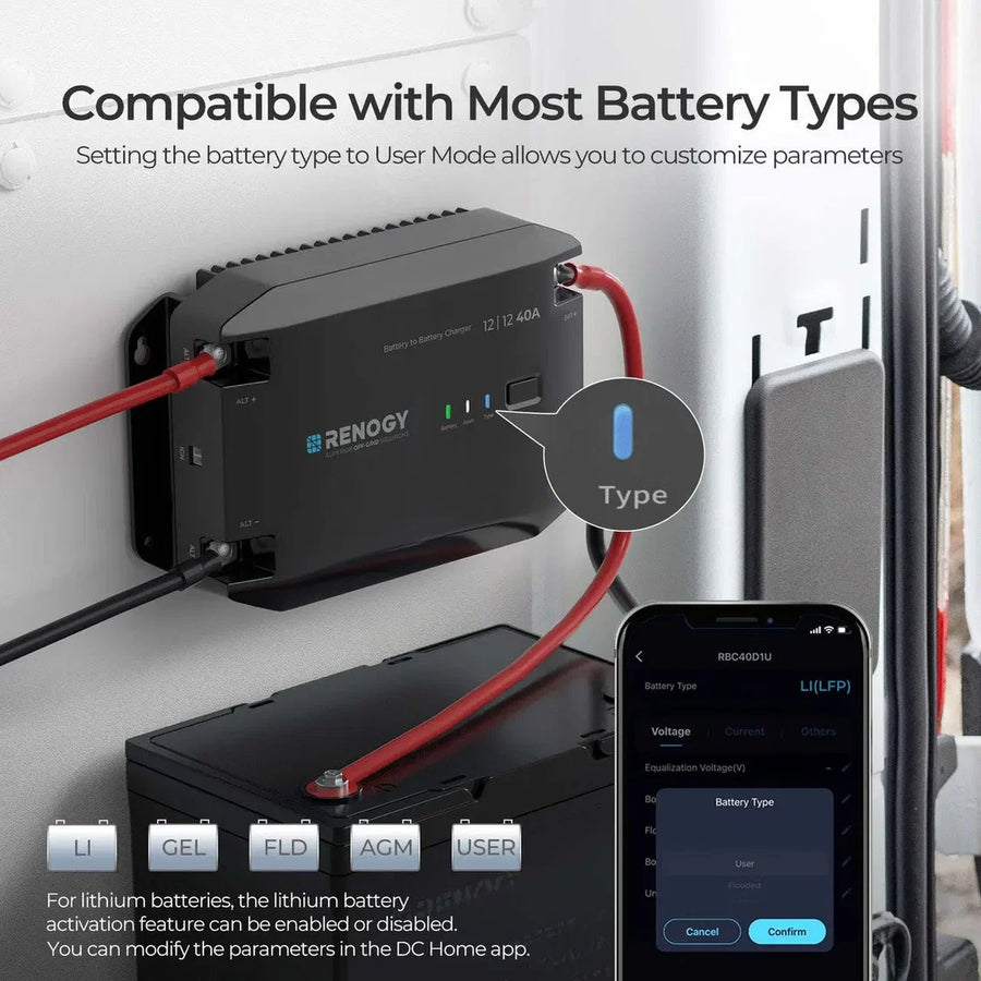 12V 40A DC to DC Battery Charger