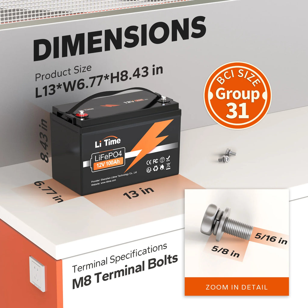LiTime 12V 100Ah LiFePO4