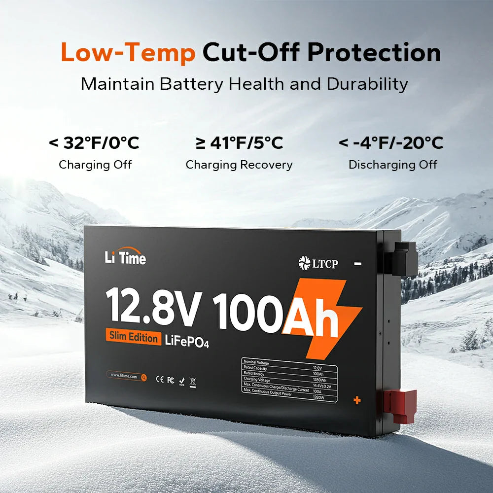 LiTime 12V 100Ah Slim LiFePO4