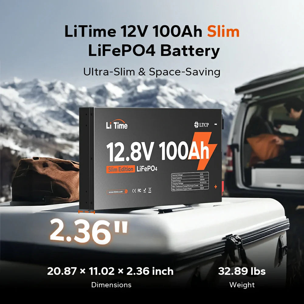 LiTime 12V 100Ah Slim LiFePO4