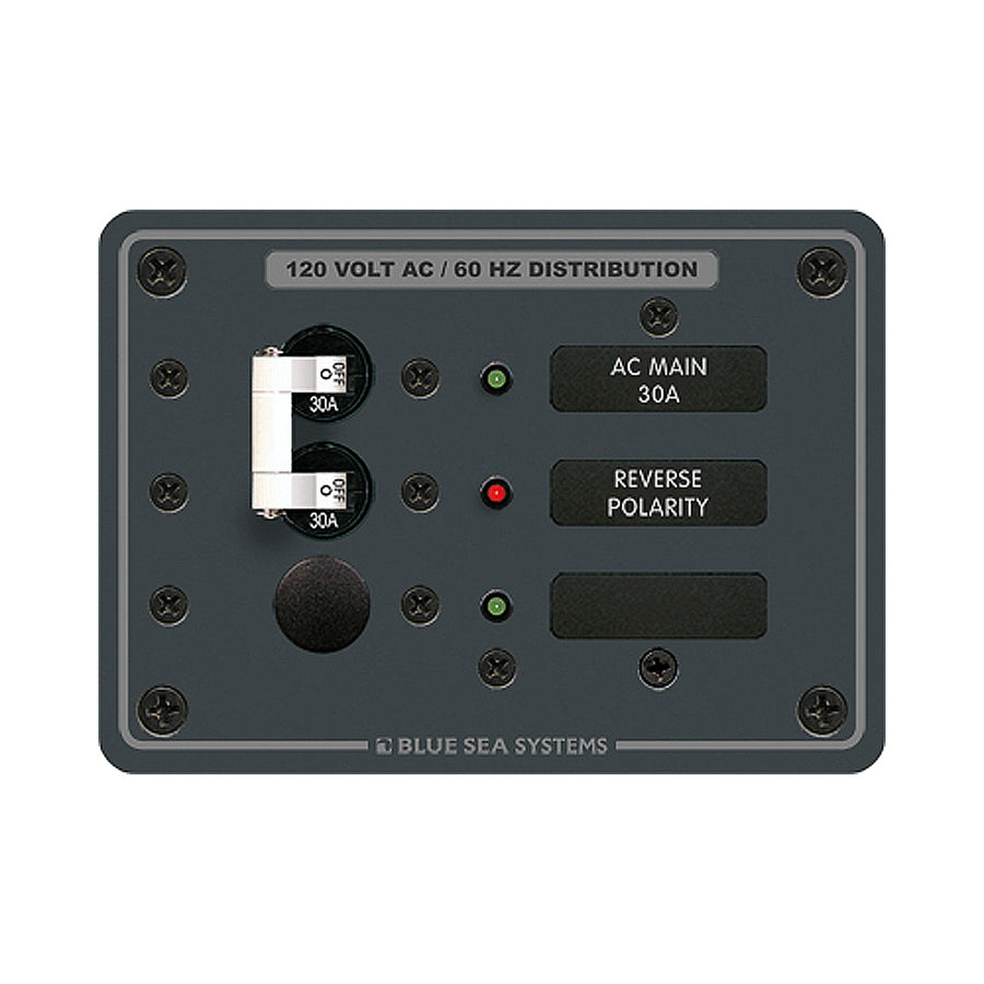 Blue Sea 8029 AC Main 1 Position Breaker Panel  White Switches 8029