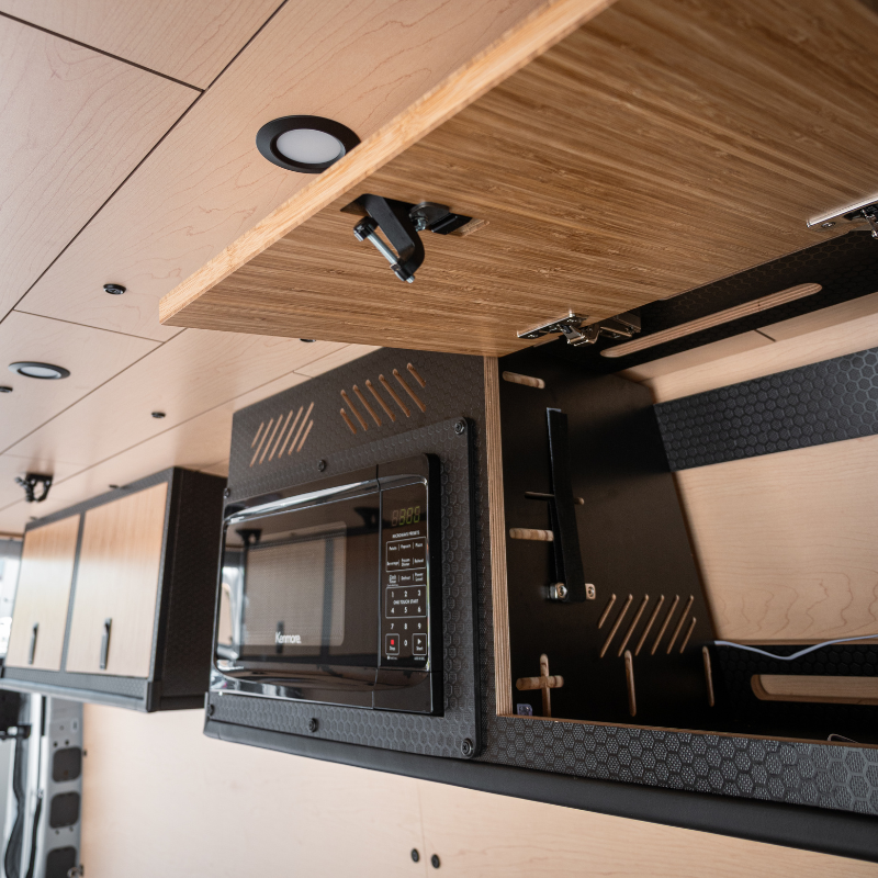 Microwave Cabinet with Storage for Sprinter, Transit and Promaster Vans