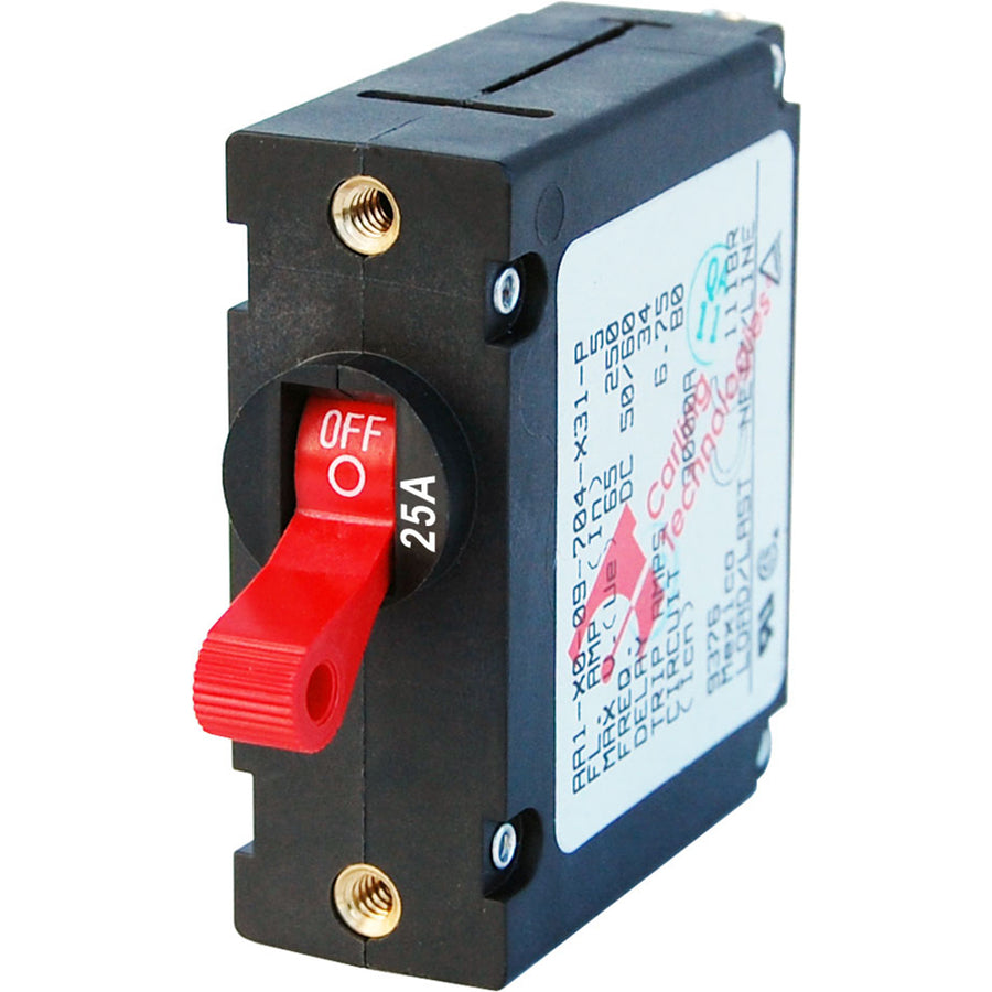 Blue Sea 7217 AC  DC Single Pole Magnetic World Circuit Breaker    25 Amp Red 7217