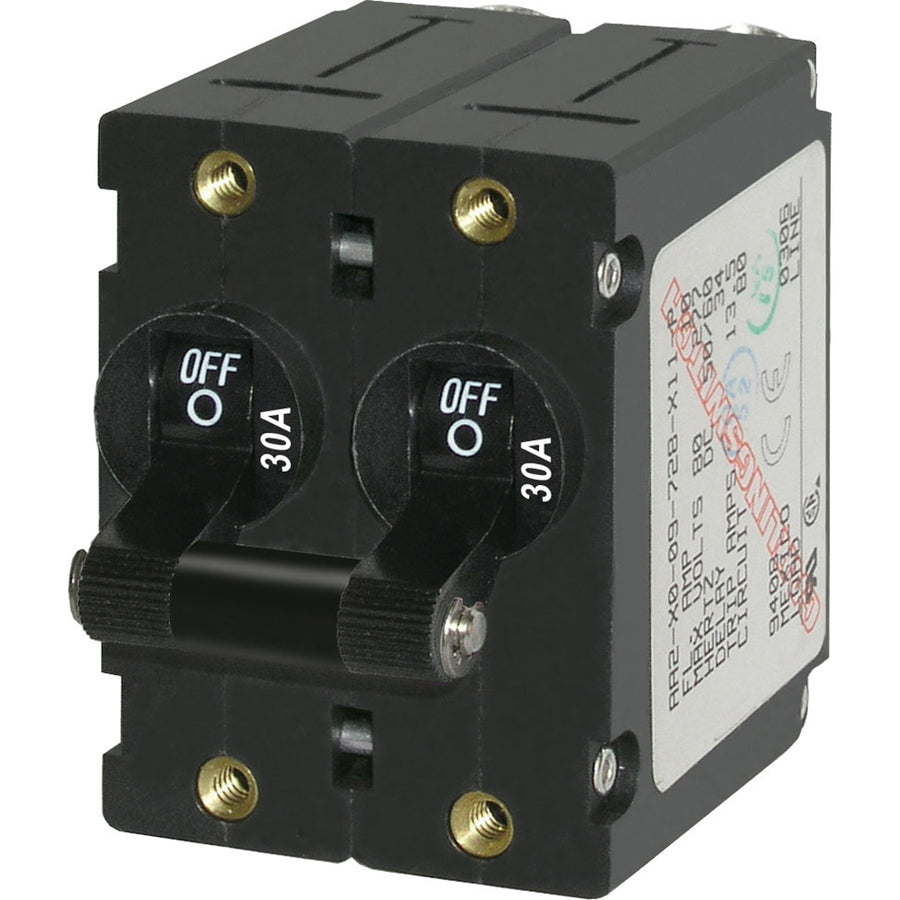 Blue Sea 7237 ASeries Double Pole Toggle  30A  Black 7237