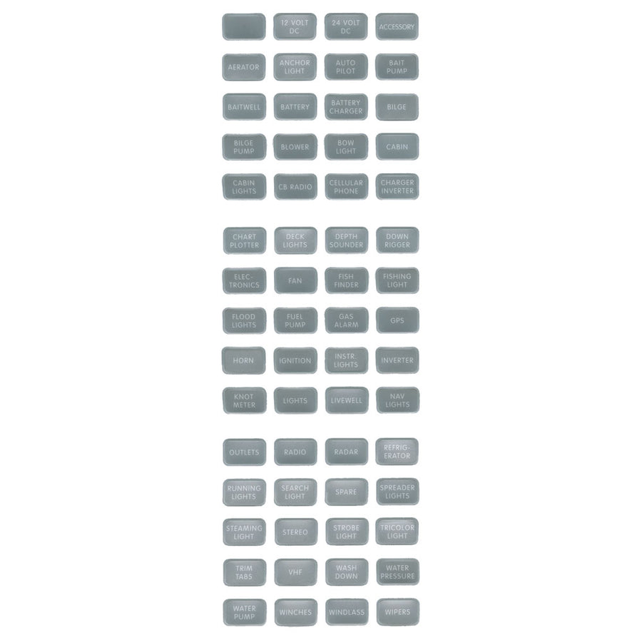 Blue Sea 8217 Grey Small Format Label Kit  60 Labels 8217