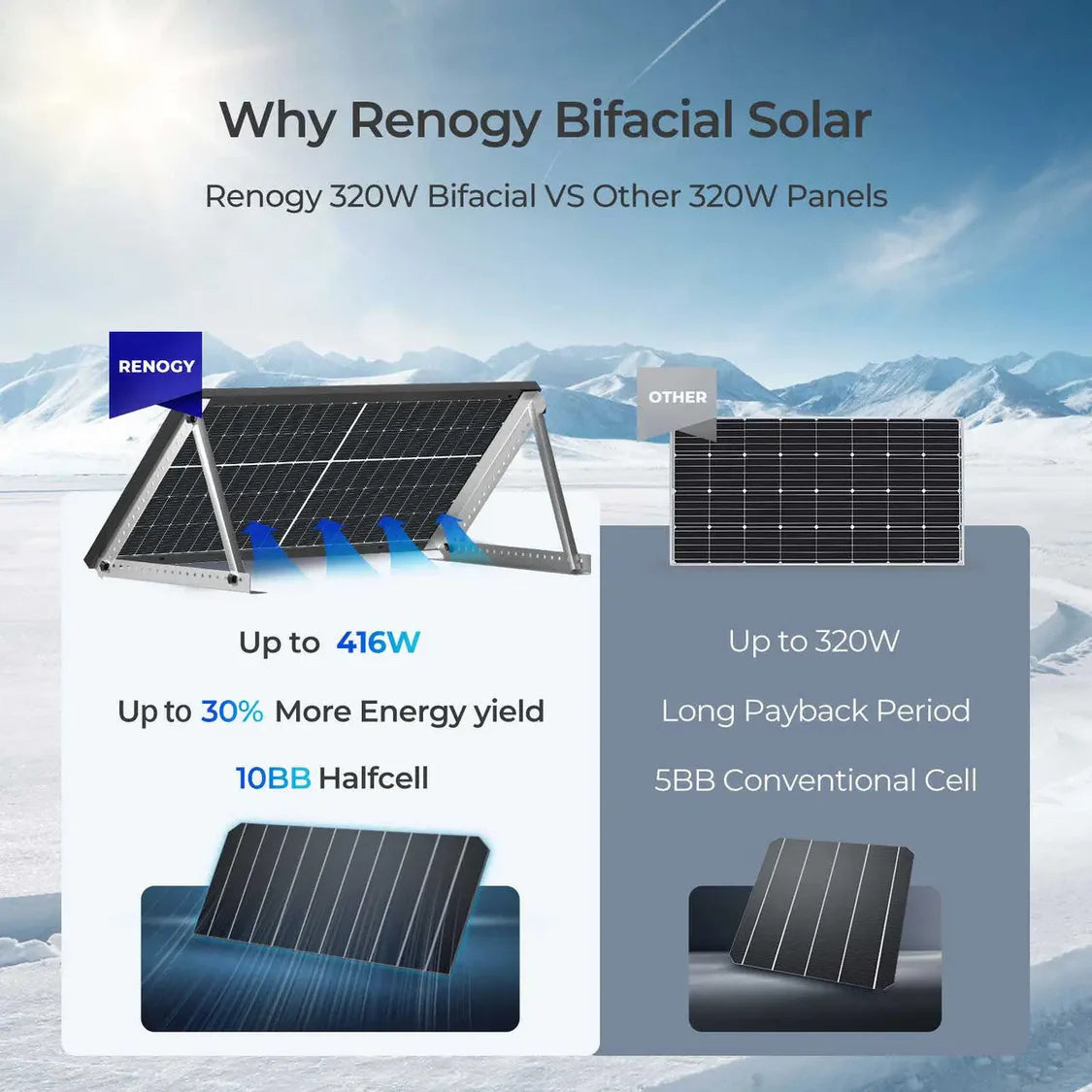 320W N-Type Bifacial Solar Panel Bundle- Renogy