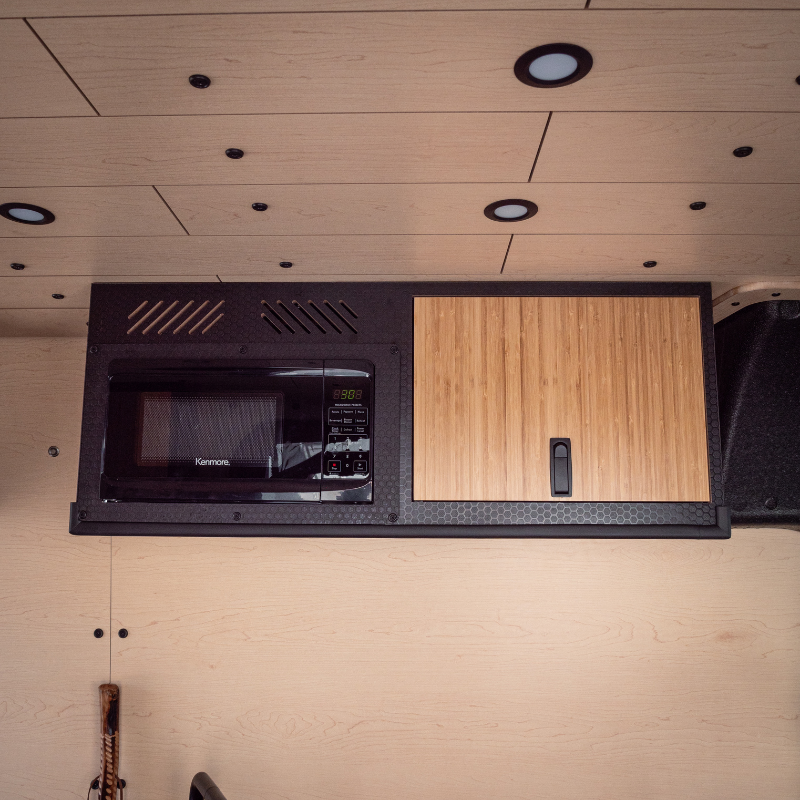 Microwave Cabinet with Storage for Sprinter, Transit and Promaster Vans