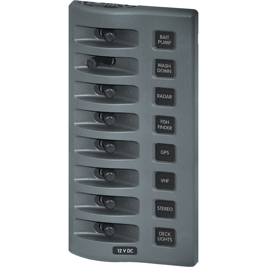 Blue Sea 4309 WeatherDeck 12V DC Waterproof Switch Panel  8 Position 4309