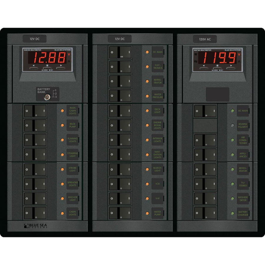 Blue Sea 1218 12V DC Main  19 Positions  120V AC Main  6 Positions 1218