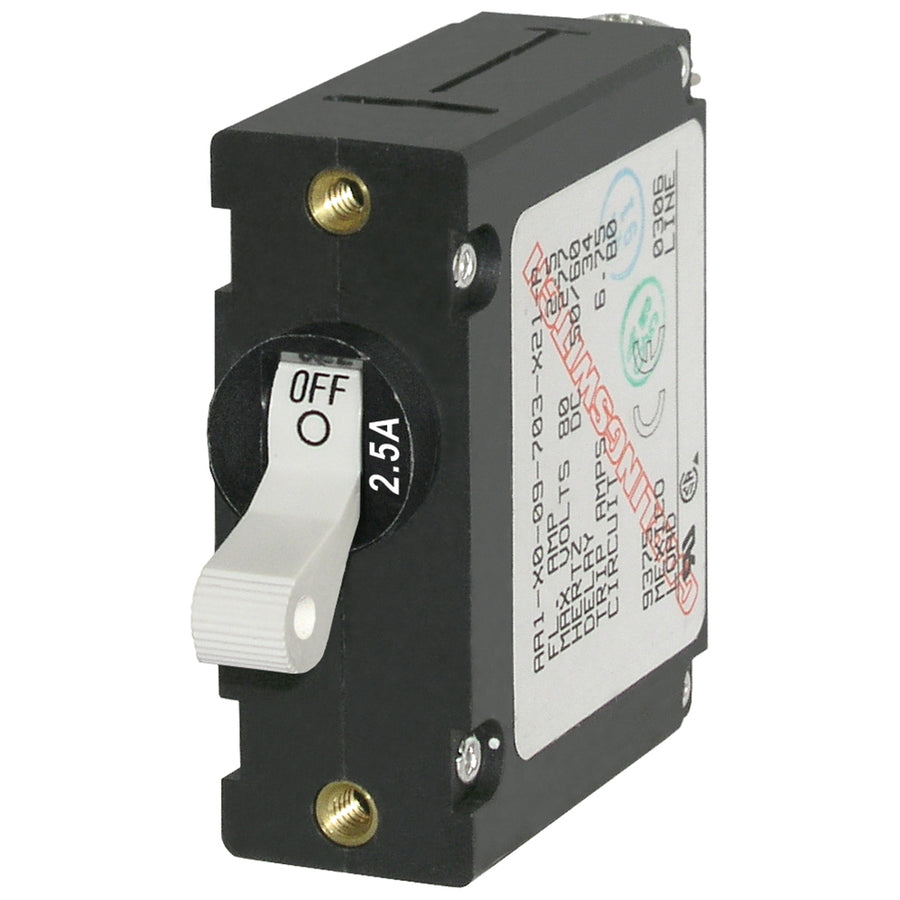 Blue Sea 7197 ASeries White Toggle Circuit Breaker  Single Pole 25A 7197