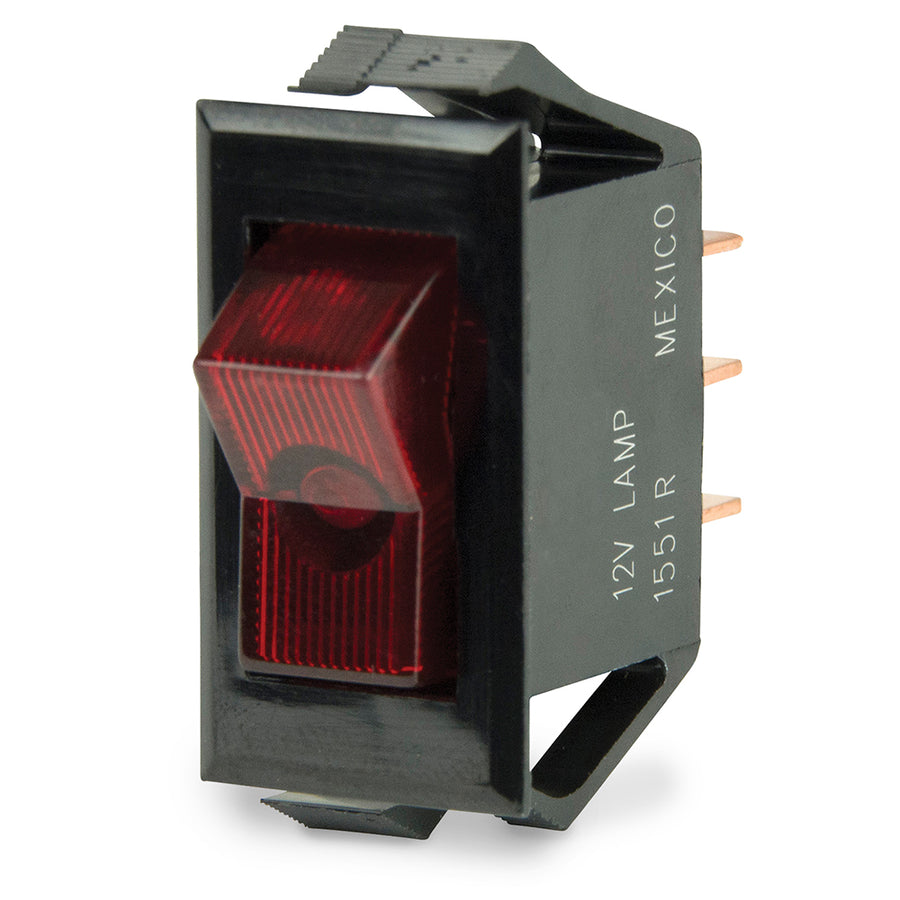 BEP Illuminated SPST Rocker Switch  Red LED  12V  OFFON 1001705