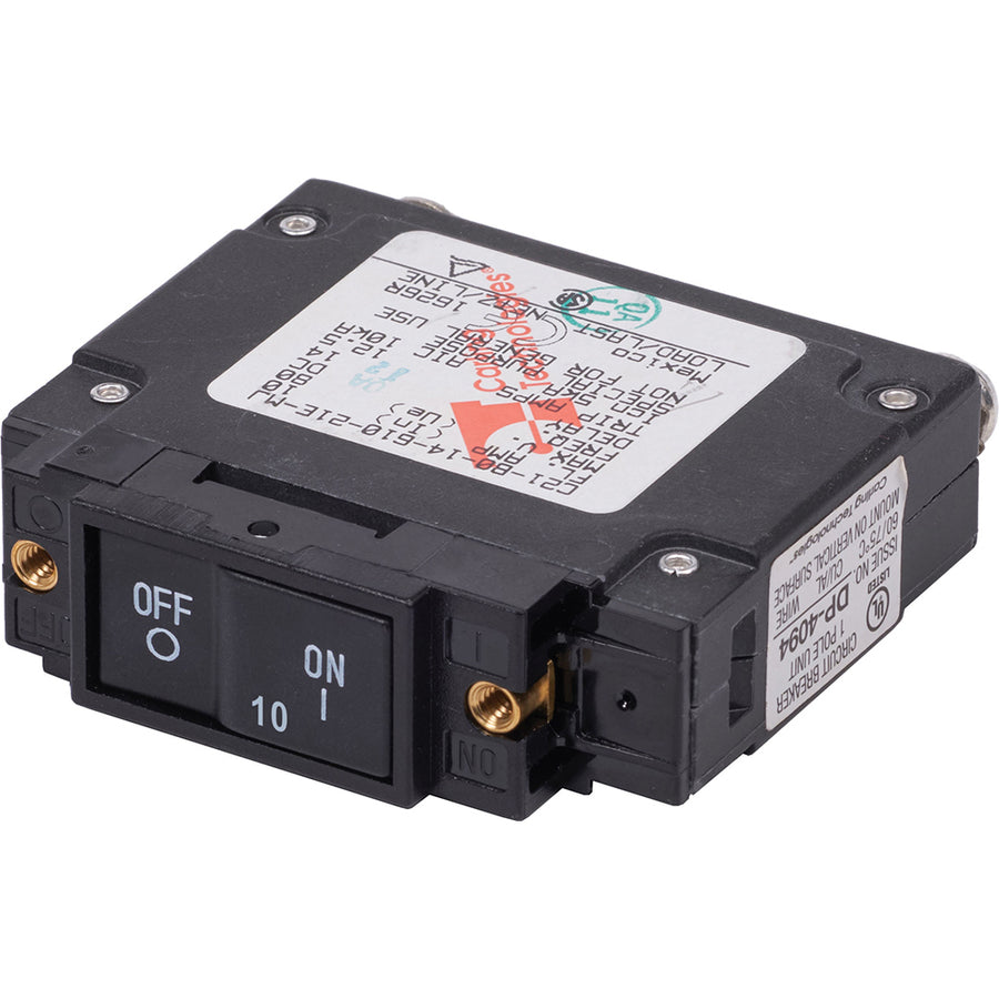 Blue Sea 7441 UL489 Circuit Breaker  10A Flat Rocker 7441