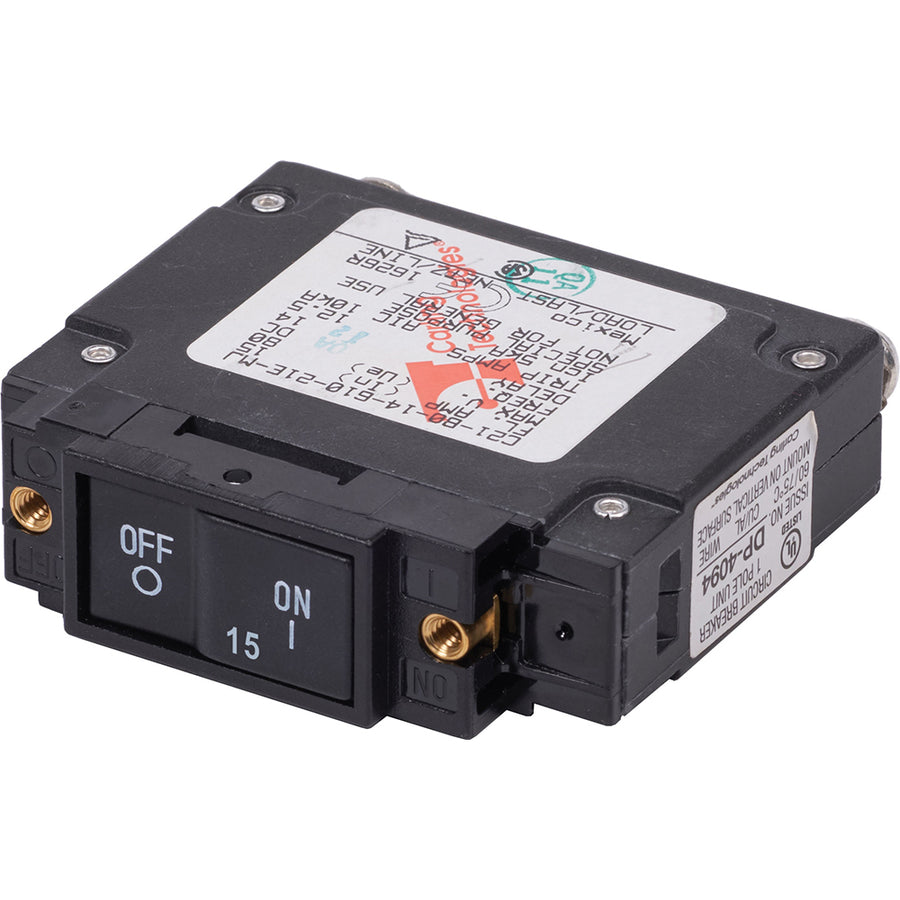 Blue Sea 7442 UL489 Circuit Breaker  15A Flat Rocker 7442