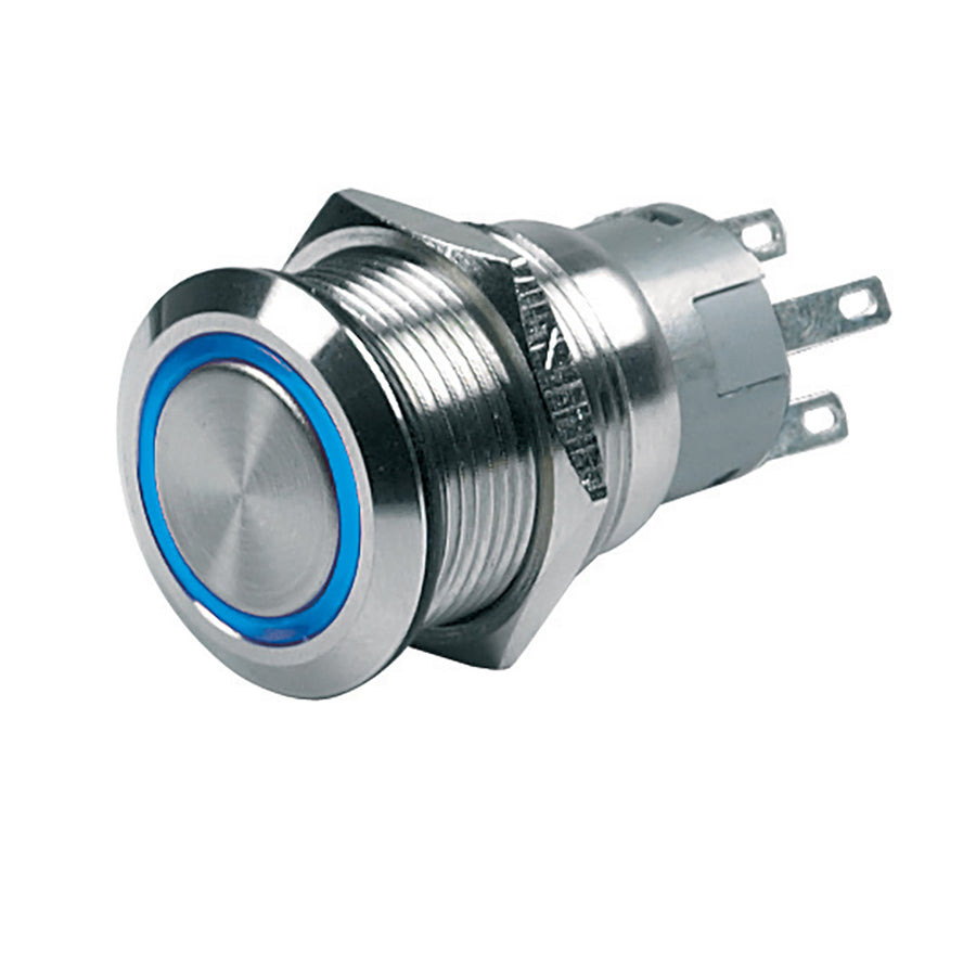 BEP PushButton Switch 12V Momentary OnOff  Blue LED 80511000400