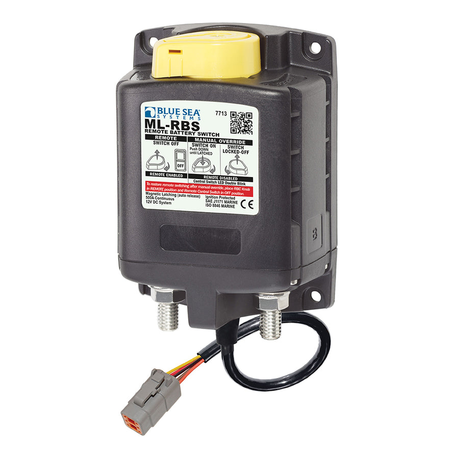 Blue Sea 7713100 MLRBS Remote Battery Switch wManual Control Auto Release  Deutsch Connector  12V 7713100