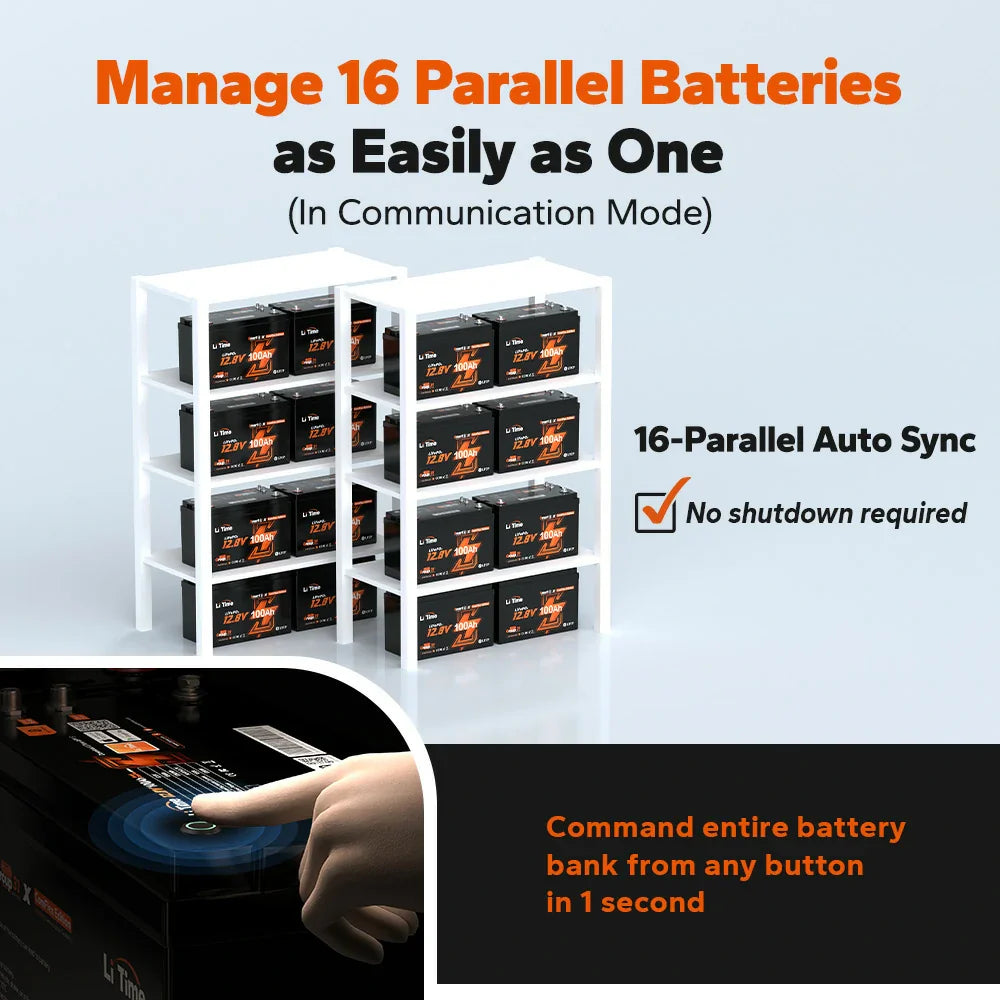 LiTime 12V 100Ah Smart | ComFlex/Bluetooth
