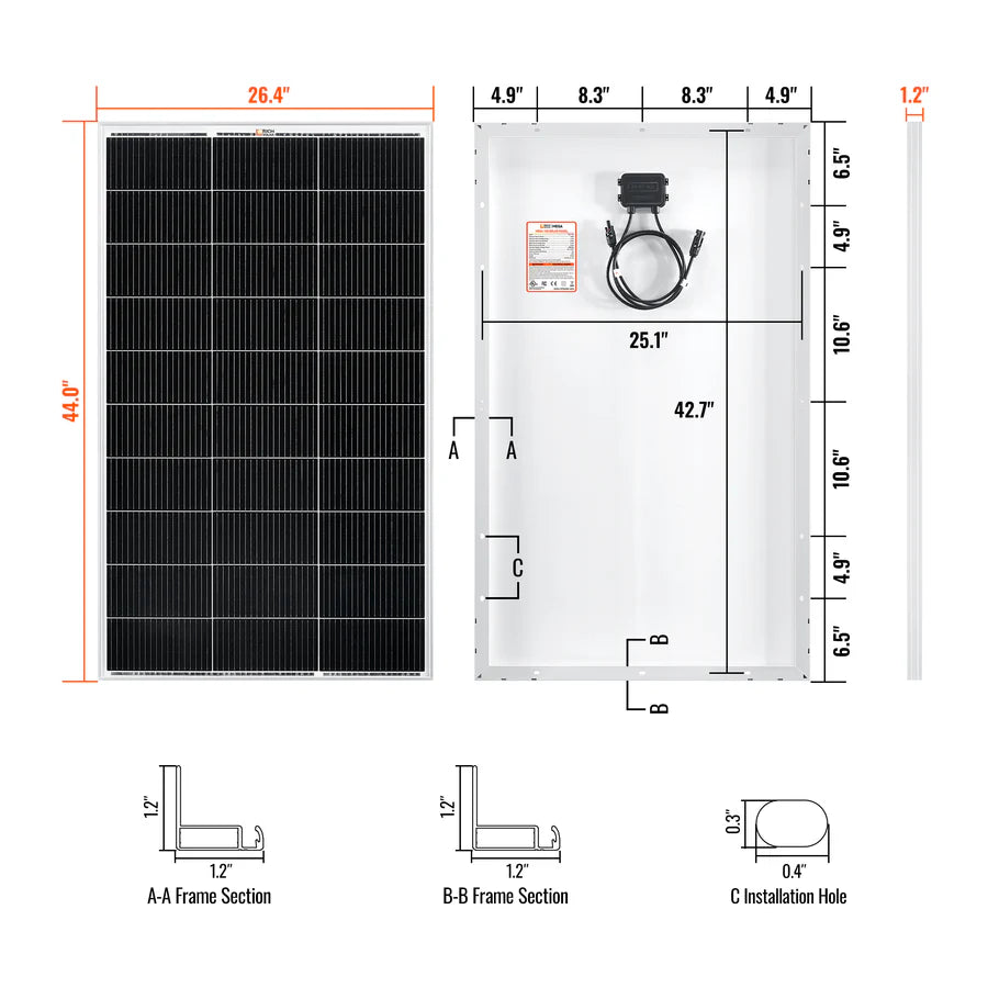 MEGA 150 | 150 Watt Solar Panel