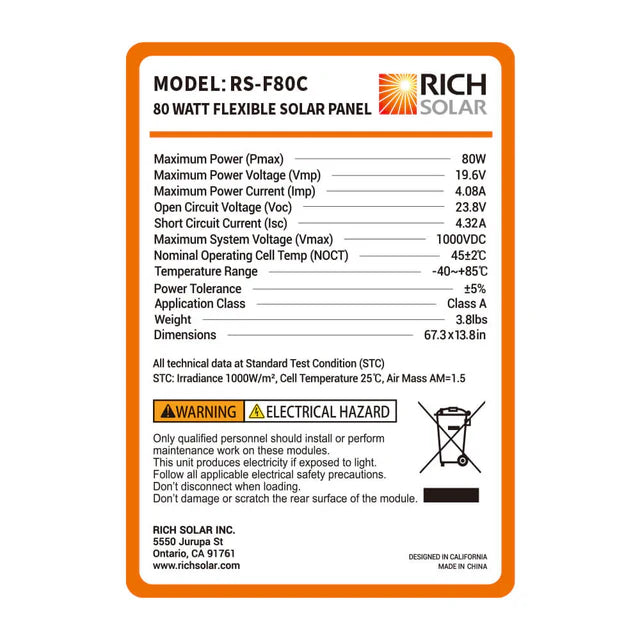 MEGA 80 FLEX | 80 Watt Flexible Solar Panel