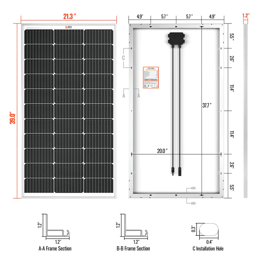 MEGA 100 | 100 Watt Solar Panel