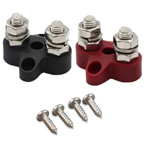 Victron Dual Terminal Stud M8-linked set (1 red/1 black) [VBB413020010]